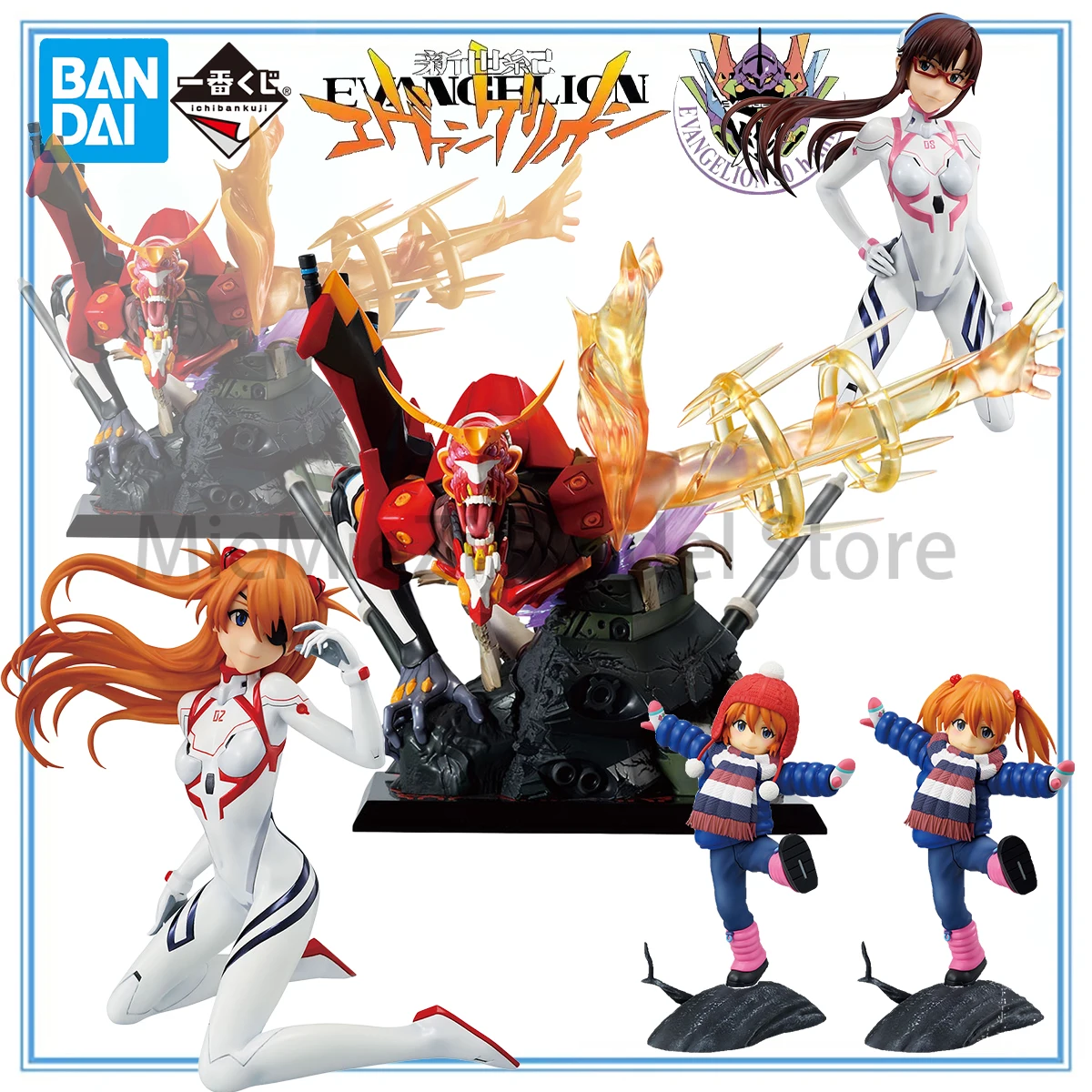 

In Stock Genuine Bandai Prepainted Ichiban Kuji Shin Evangelion Gekijouban EVA-02 Asuka Mari Anime Figure Garage Kit Model Gift