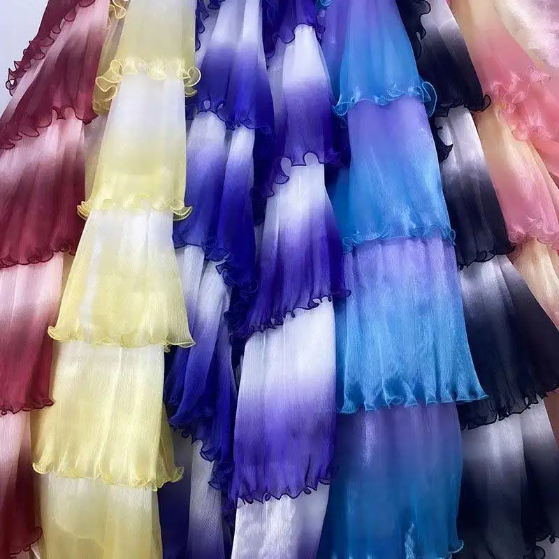 

Mermaid Ruffle Trim - Iridescent Crinkle Wave Organza Fabric for Couture & Decor