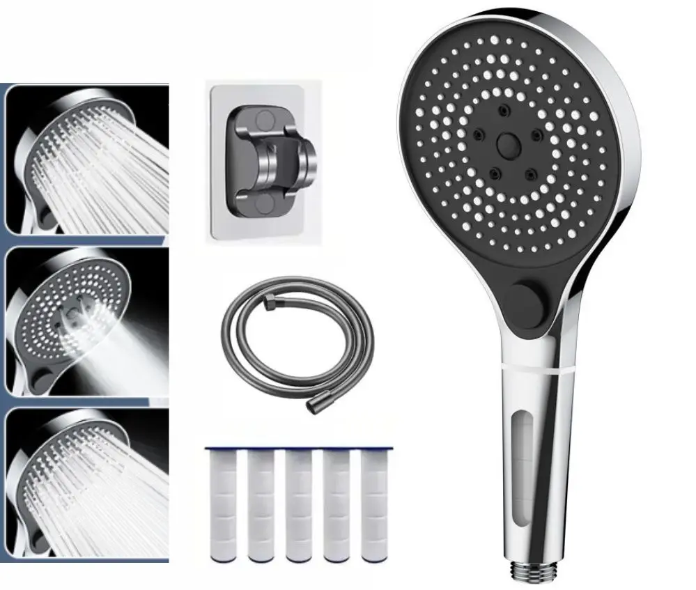 3 Modes Shower Head High Pressure Showerhead 13CM Big Panel Water Massage Shower Head With Filter Element Bathroom Accessories