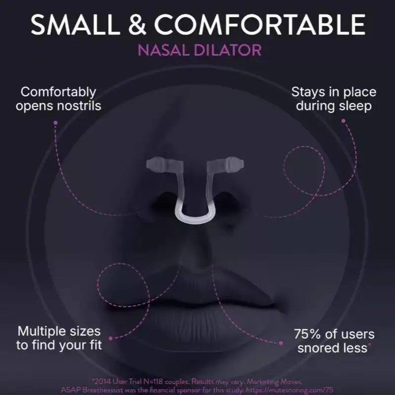 【H】3 Sizes Silicone Anti Snoring Nose Clip Elastic Nasal Dilator For Better Sleep Improved Airflow Travel Home Use Comfort
