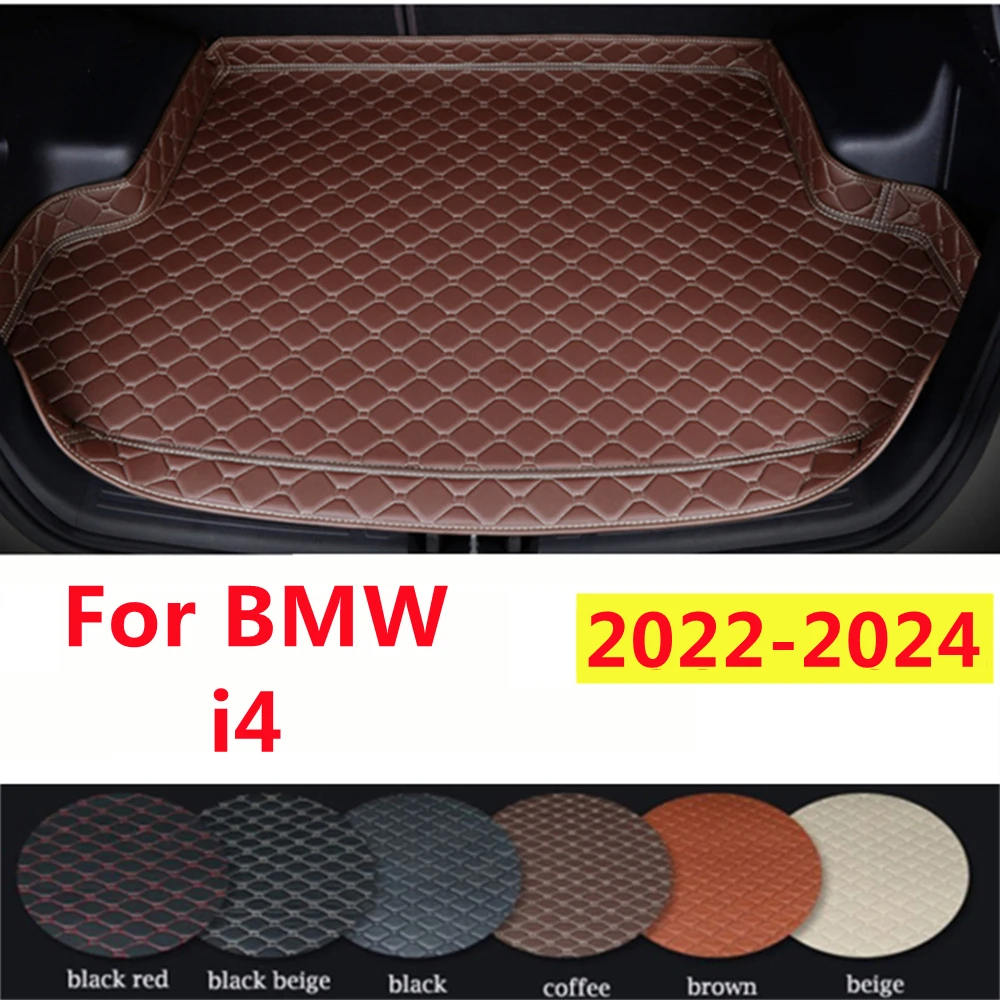 SJ High Side All Weather Custom Fit For BMW i4 2024 2023 2022 YEAR Car Trunk Mat AUTO Accessories Rear Cargo Liner Cover Carpet