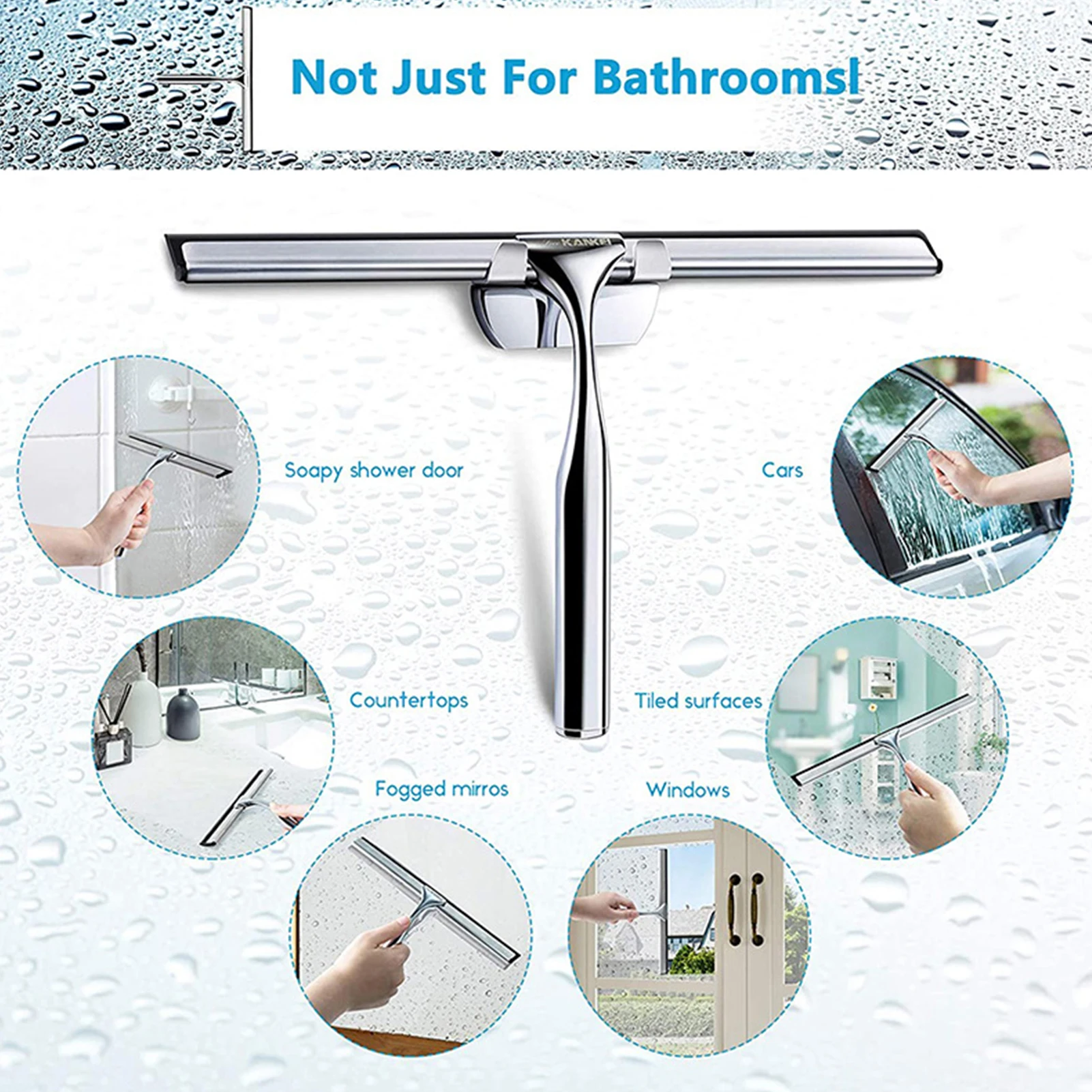 Household Cleaning Bathroom Mirror Cleaner With Hook Car Glass Shower Squeegee Window Glass Wiper Scraper  Cleaning Accessories