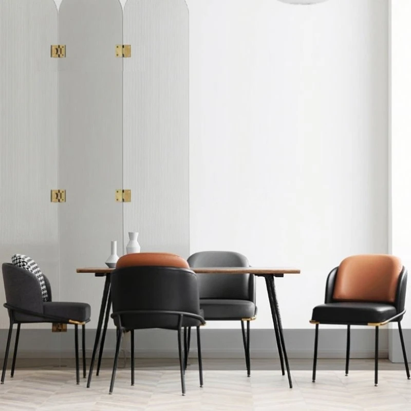 

Modern design restaurant chairs with wrought iron feet for use in coffee shops and hotels