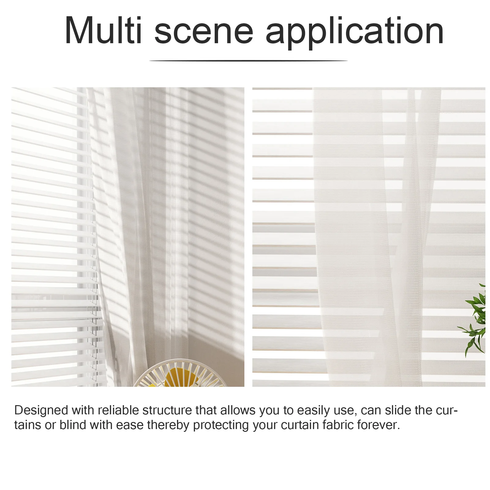 50cm Aluminum Alloy Curtain Rod 21 Inch White Modern Window Blinds Opener Pull Drapery Stick Protect Fabric