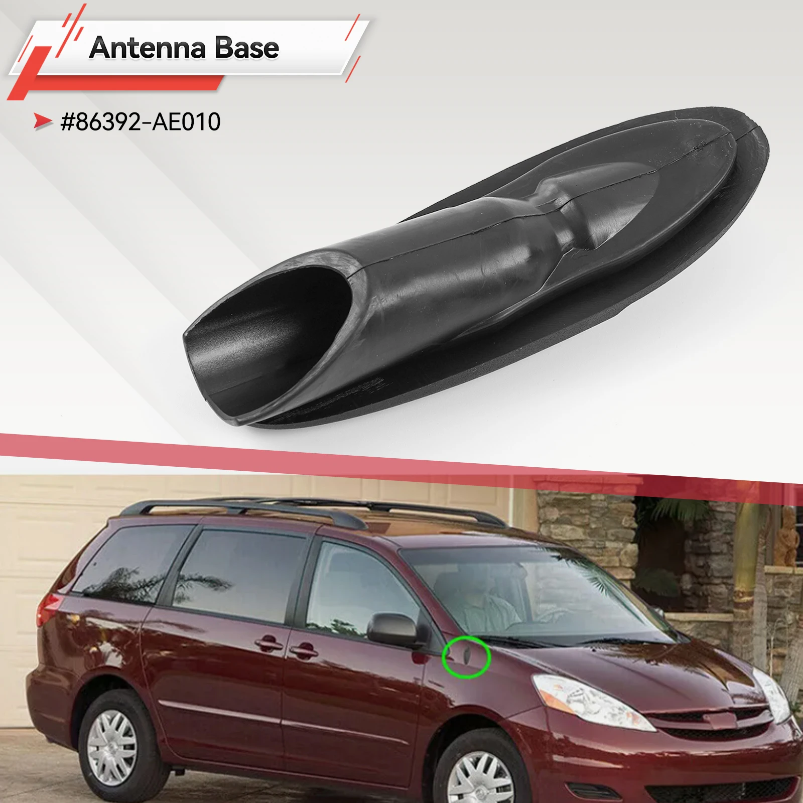 Manual Auto Car Aerial Antenna Base Bezel Ornament Radio Base 86392-AE010 for Toyota Sienna 2004 2005 2006 2007 2008 2009 2010