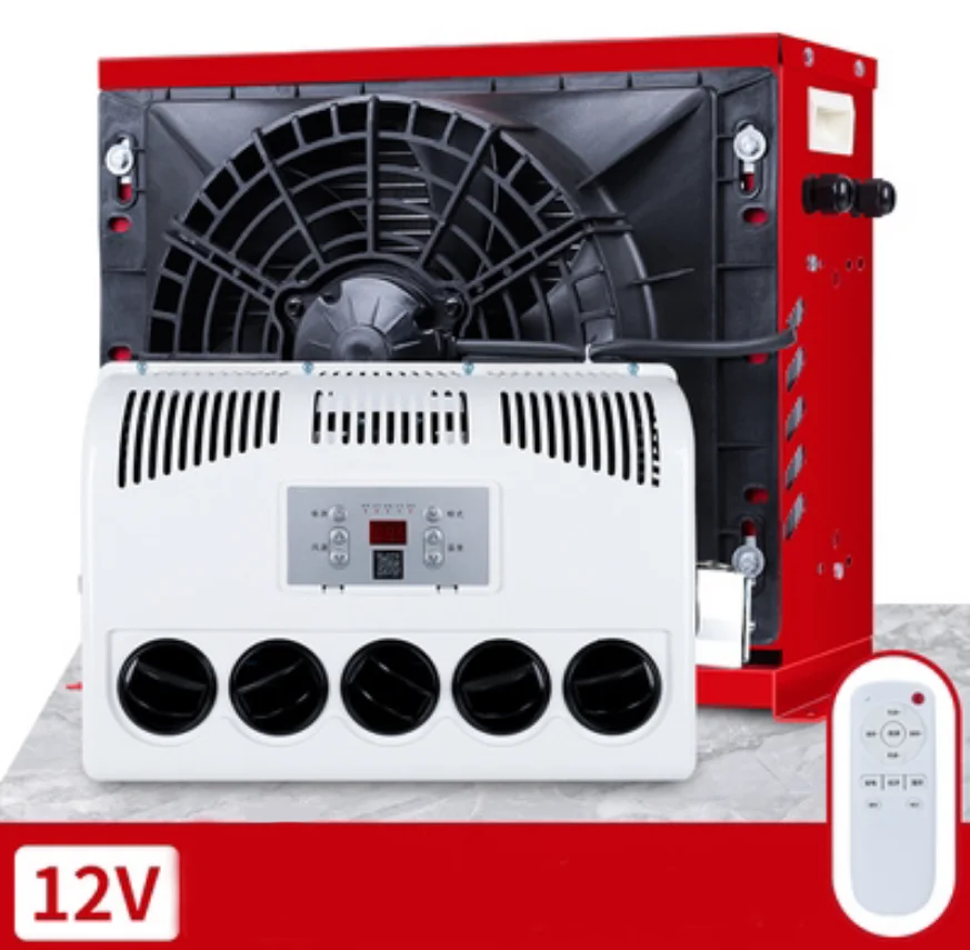 24V Auto AC Parking Electric Air Conditioner DC Inverter 12V Vehicle cooler Refrigeration Excavator Loader Crane