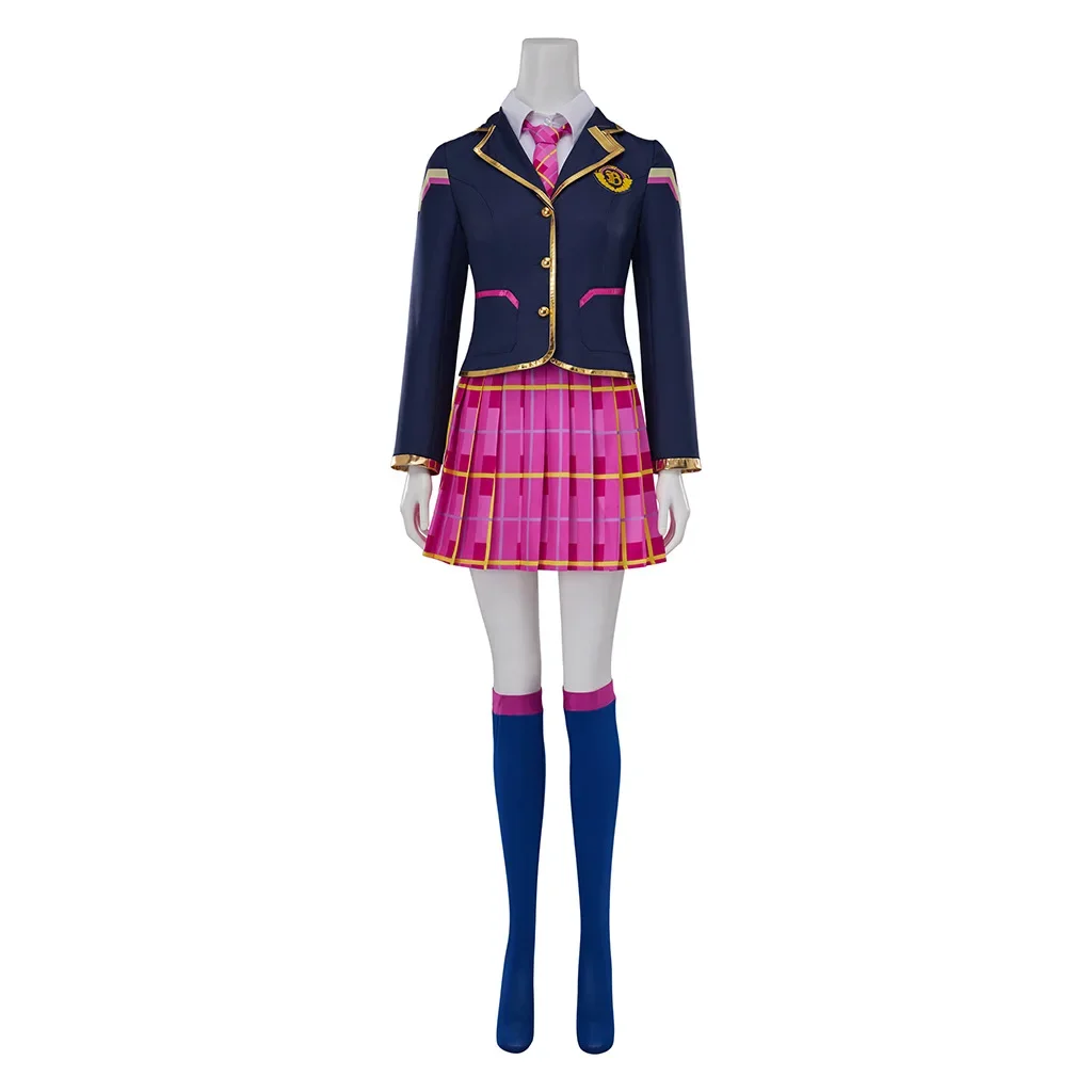 

Song Hana Cosplay Anime Costume School Girl D.va JK Uniform Top Coat Skirts Suit Halloween Dva 3rd Party Outfit for Women
