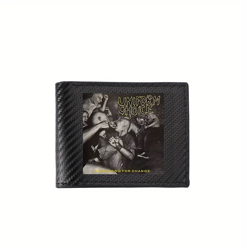 

Screaming faces,violent crowd scene,band Men's Wallets Simple Business Modern Stylish Printing Design Gifts For Father Boyfriend