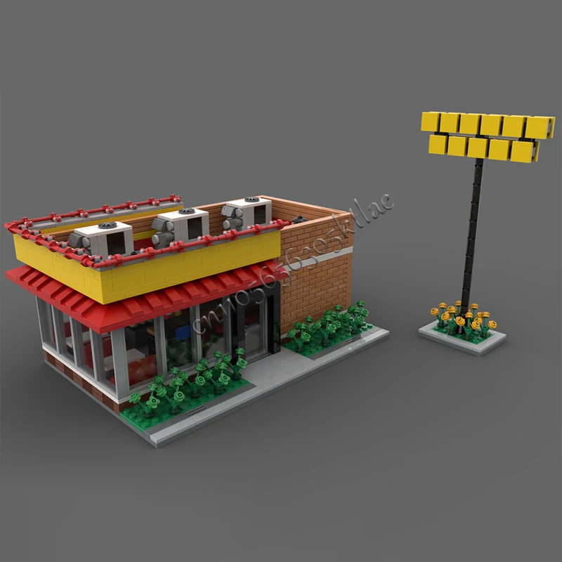 Maison de biscuits d'ingénierie urbaine MOC, 1394 pièces, bloc de construction modulaire personnalisé, Design créatif populaire, bricolage, jouet cadeau de noël