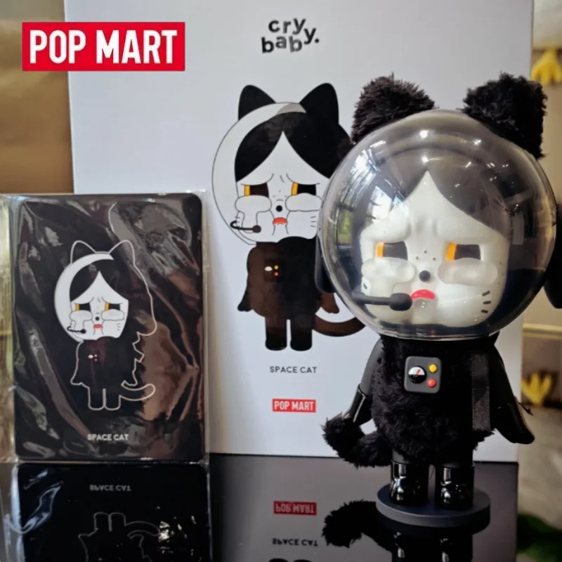 POP MART Crybaby SITTING SPACE CAT Figures Series Genuine Blind Box Mystery Box Guess Bag Toys Doll Cute Anime Figure Desktop