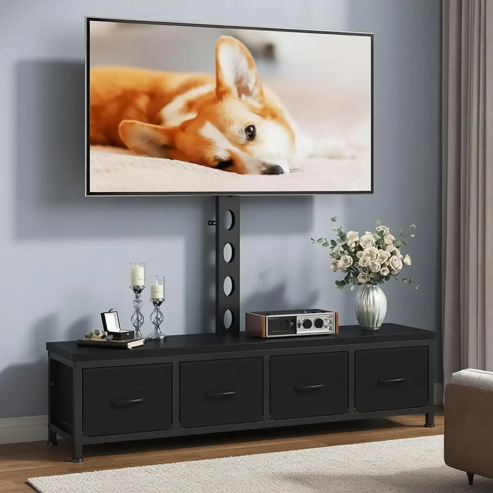 Universal TV Stand with Wall Mount for 75 TVs, Entertainment Center for Media Storage, Suitable for Living Room or Bedroom
