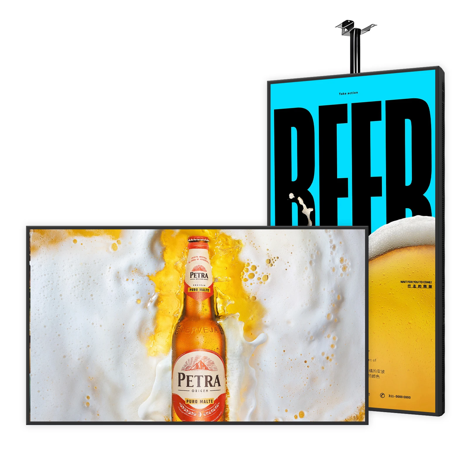 

43-дюймовый ультратонкий настенный цифровой медиаплеер Android с анимацией и графикой для внутренней рекламы и отображения меню