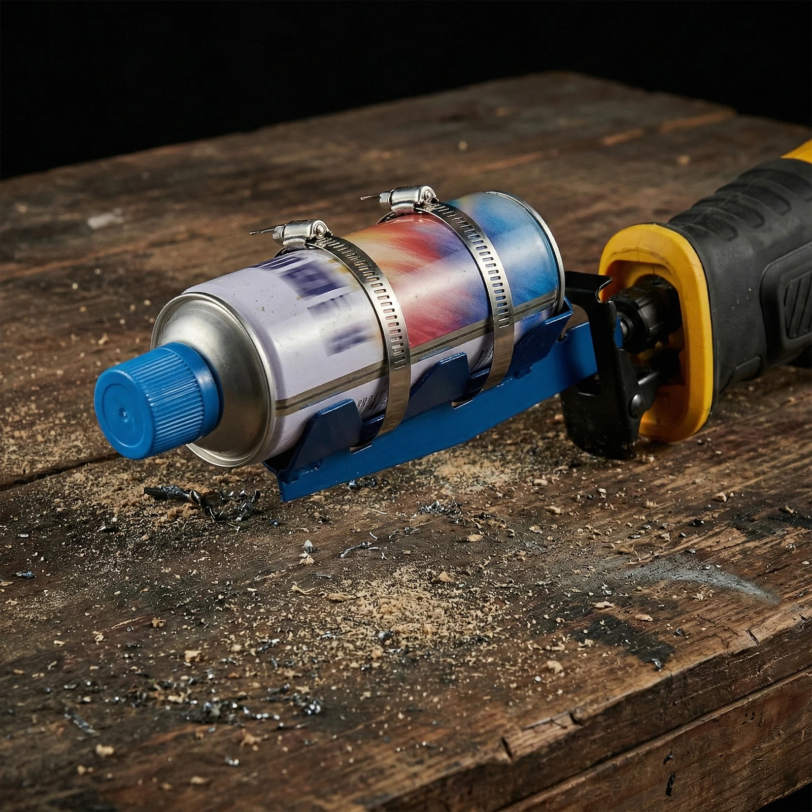 Spray Paint Can Shaker Double Clamp Designs with One-Click Adjustment Reciprocating Saw Paint Shaker Mount for Reciprocating Saw