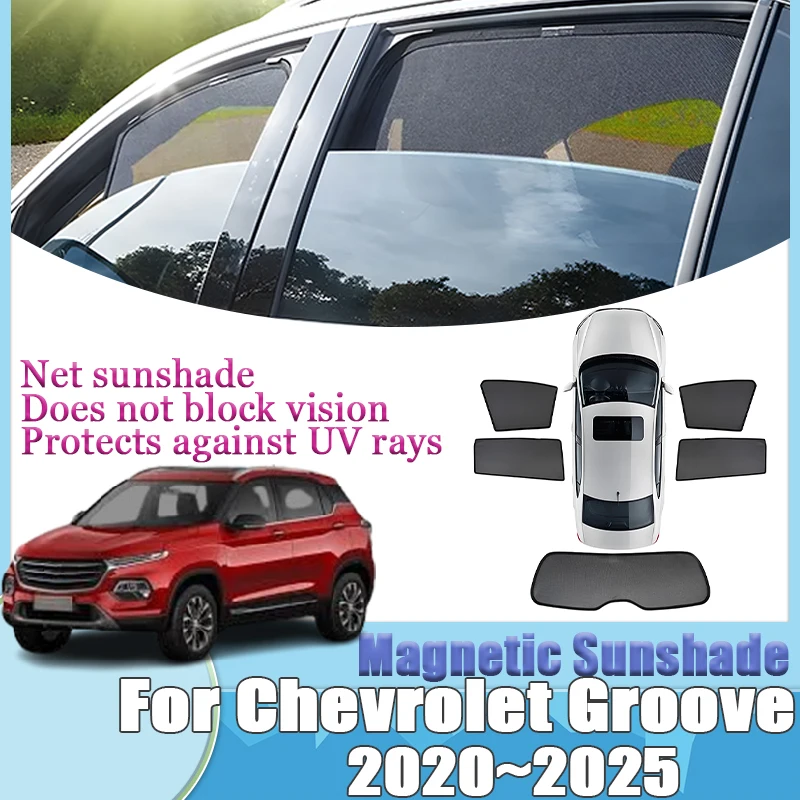 

For Chevrolet Groove 2024 Accesorios Magnetic Mesh Anti UV Sunshade Shading Visors Windows Mesh Car Auto Parts Tools Accessories