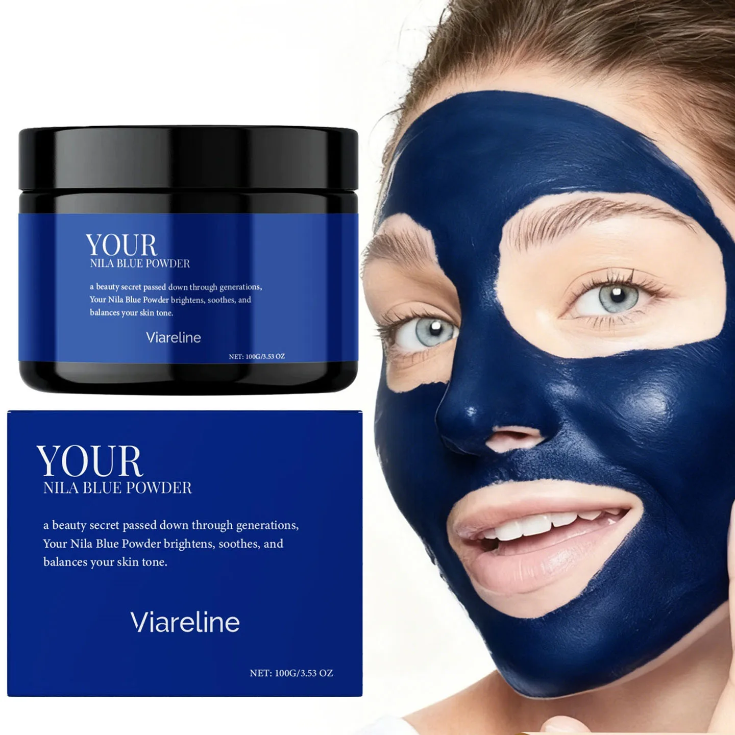 

Маска-пудра с индиго для контроля жирности, увлажнения, сужения пор, осветления тона кожи. Уход за кожей.