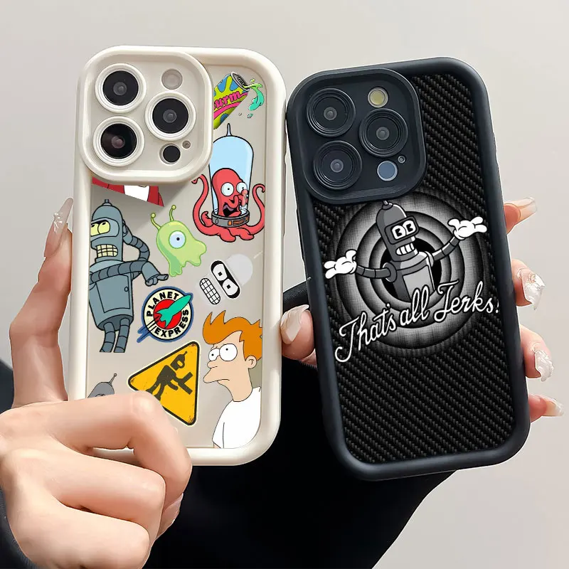 Amine Cute F-Futurama Sky Eye Stairs Soft Silicone Phone Case For Apple iPhone 12 13 Mini 11 14 15 16 Pro Max 7 8 Plus