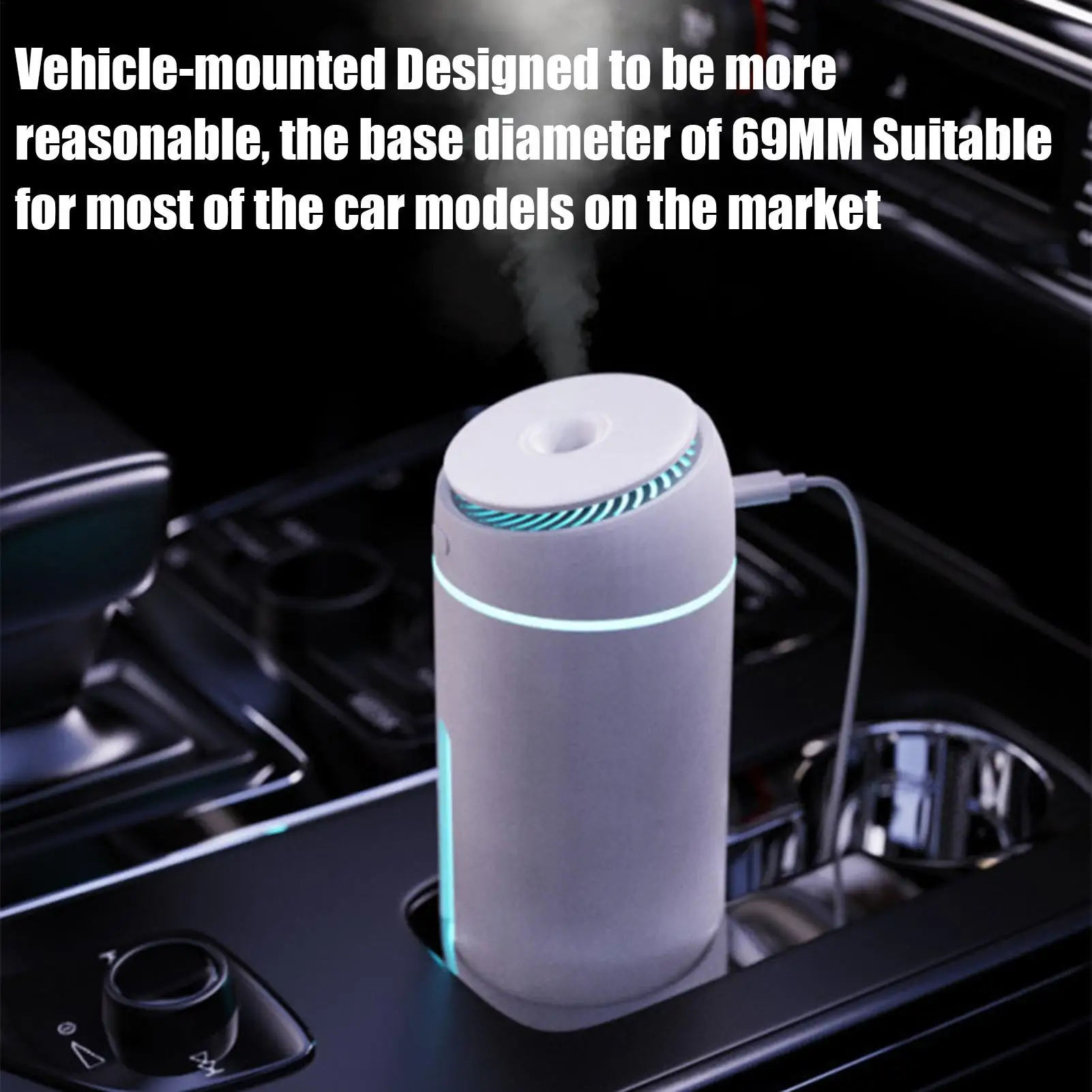 Portable Humidifier 2 Modes Desktop USB Night Light 7-Color LED Quiet Travel Humidifier For Bedside Table Workplace Dorm