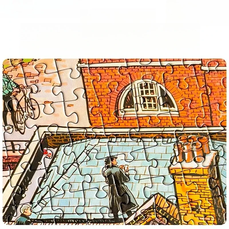 

Puzzle 2000 pieces adult version town market crowded canal