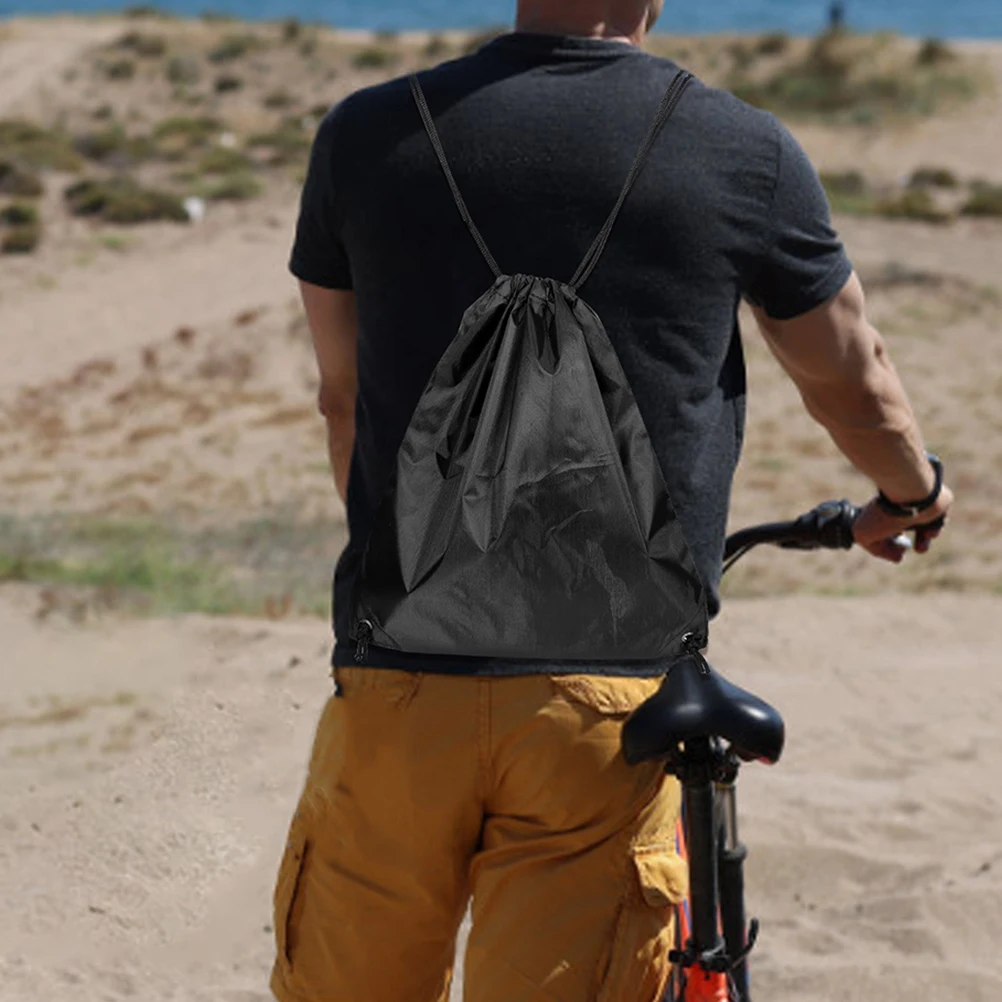 

2Pcs Cycling Storage Bag Large Capacity Lightweight Motorcycle Handlebar Drawstring Backpack Waterproof Sports Foldable