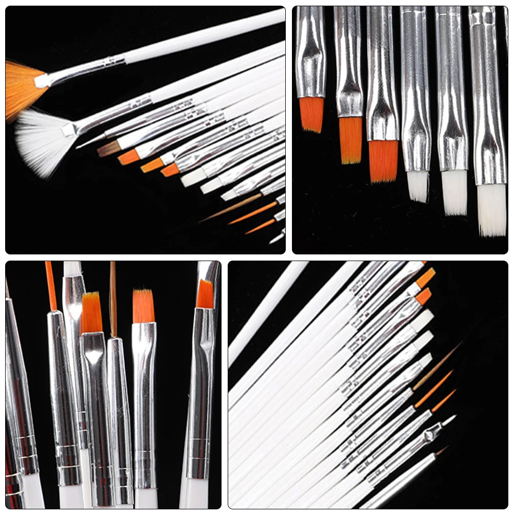 Juego de 30 Uds de pinceles de pintura para decoración de pasteles, mango ergonómico para Gel Uv, arte de uñas, artesanía de Fondant, herramienta de bricolaje, cepillo para uñas, pastel