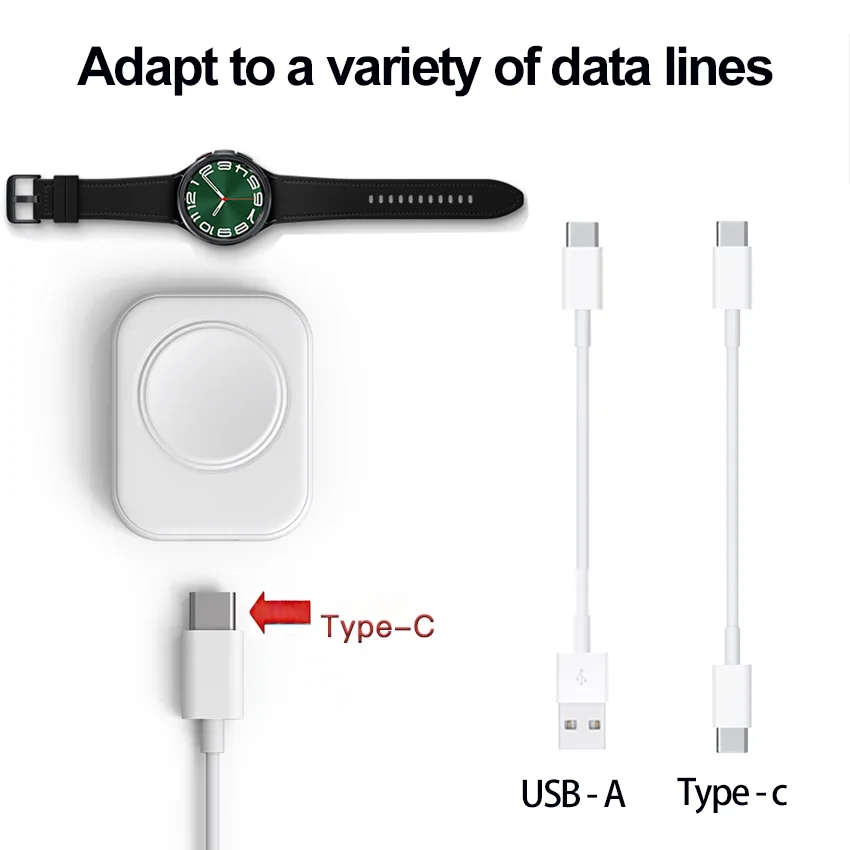 Reloj portátil inalámbrico magnético, Cargador rápido USB tipo C para Samsung Galaxy Watch Classic 6 5 4 3 2 1 Pro, carga Universal, nuevo