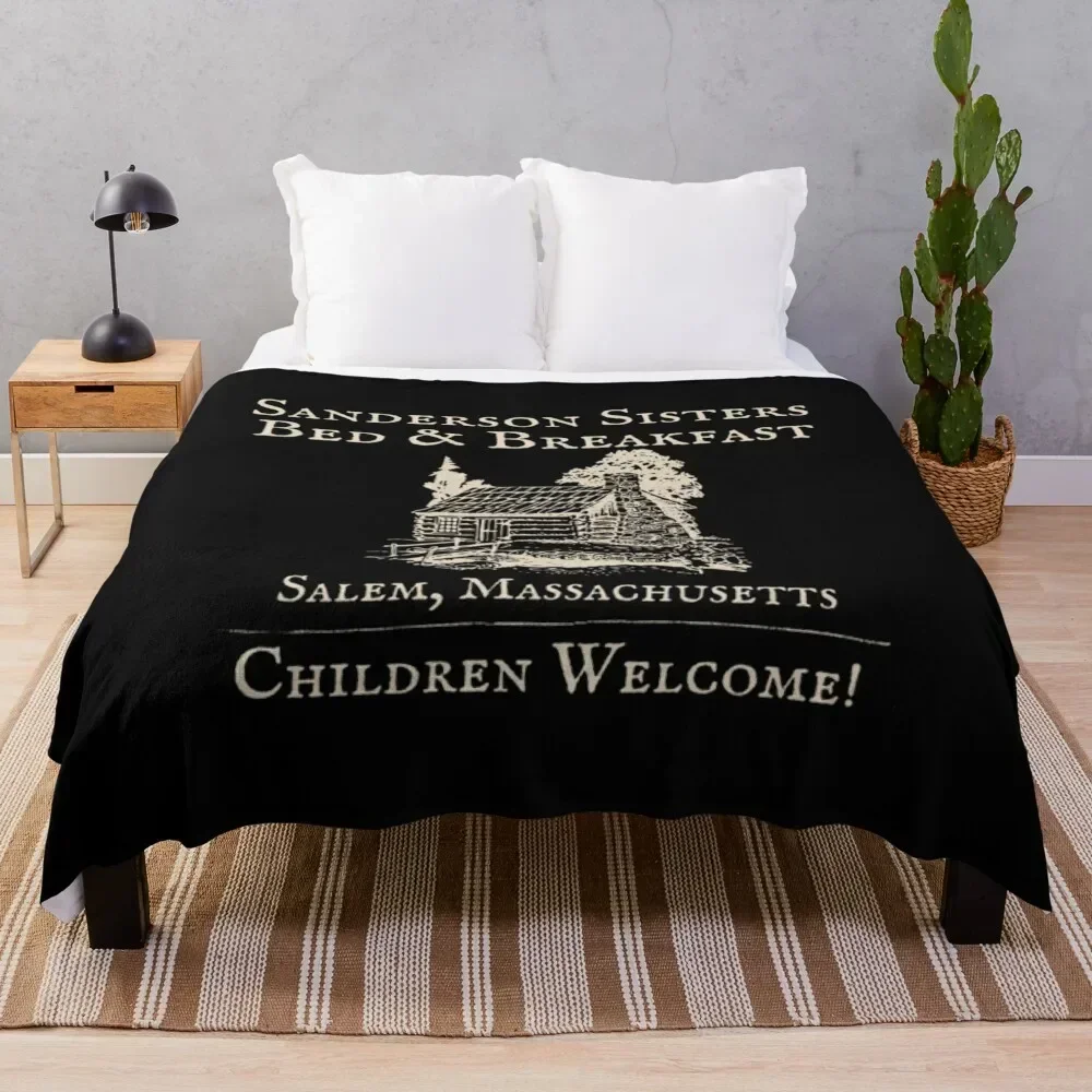 The Sanderson Sisters Bed and Breakfast Throw Blanket Soft Plush Plaid Plaid on the sofa Blankets