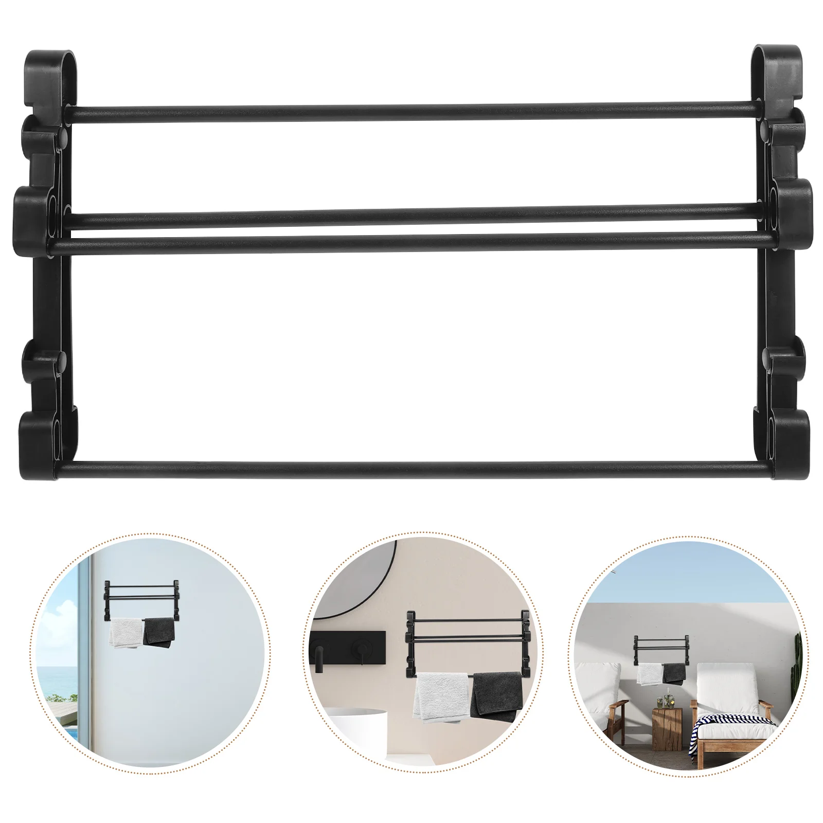 

Foldable Mounted No Drilling Space-Saving Storage Bathroom Entryway Small Spaces Plastic Metal Towel Rack Door Slipper