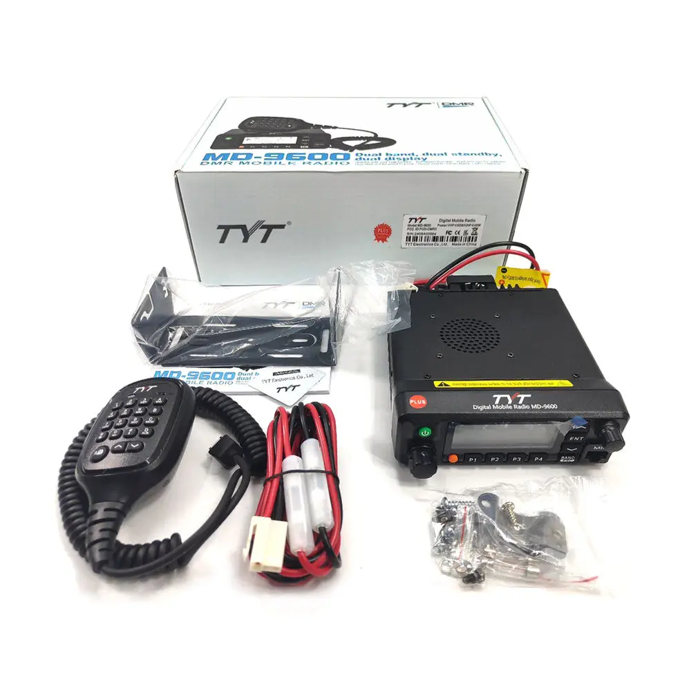 TYT MD-9600 PLUS GPS 50/45/25W Dual Band DMR Mobile Radio AES 256 CarTruck Transceiver 136-174MHz 400-480Mhz Amateur Radio