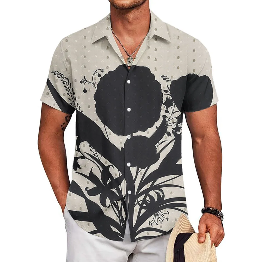 

Рубашка с принтом букета цикады, сорочка с коротким рукавом, повседневная уличная одежда унисекс, модные свободные рубашки с графическим 3D принтом, мужская Camisa