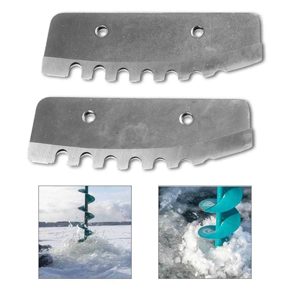 2pcs 8-Inches Ice Auger Blades Replacement Auger Blades Ice Auger Blades For Power Ice Auger Tool Workshop Power Tools