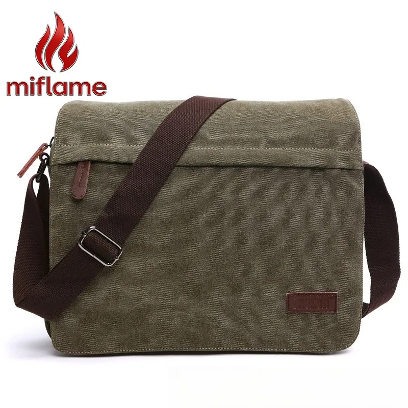

Мужская холщовая сумка-мессенджер Miflame, сумка через плечо для ноутбука, портативная повседневная сумка для компьютера, сумка на плечо для работы и путешествий, модная в корейском стиле