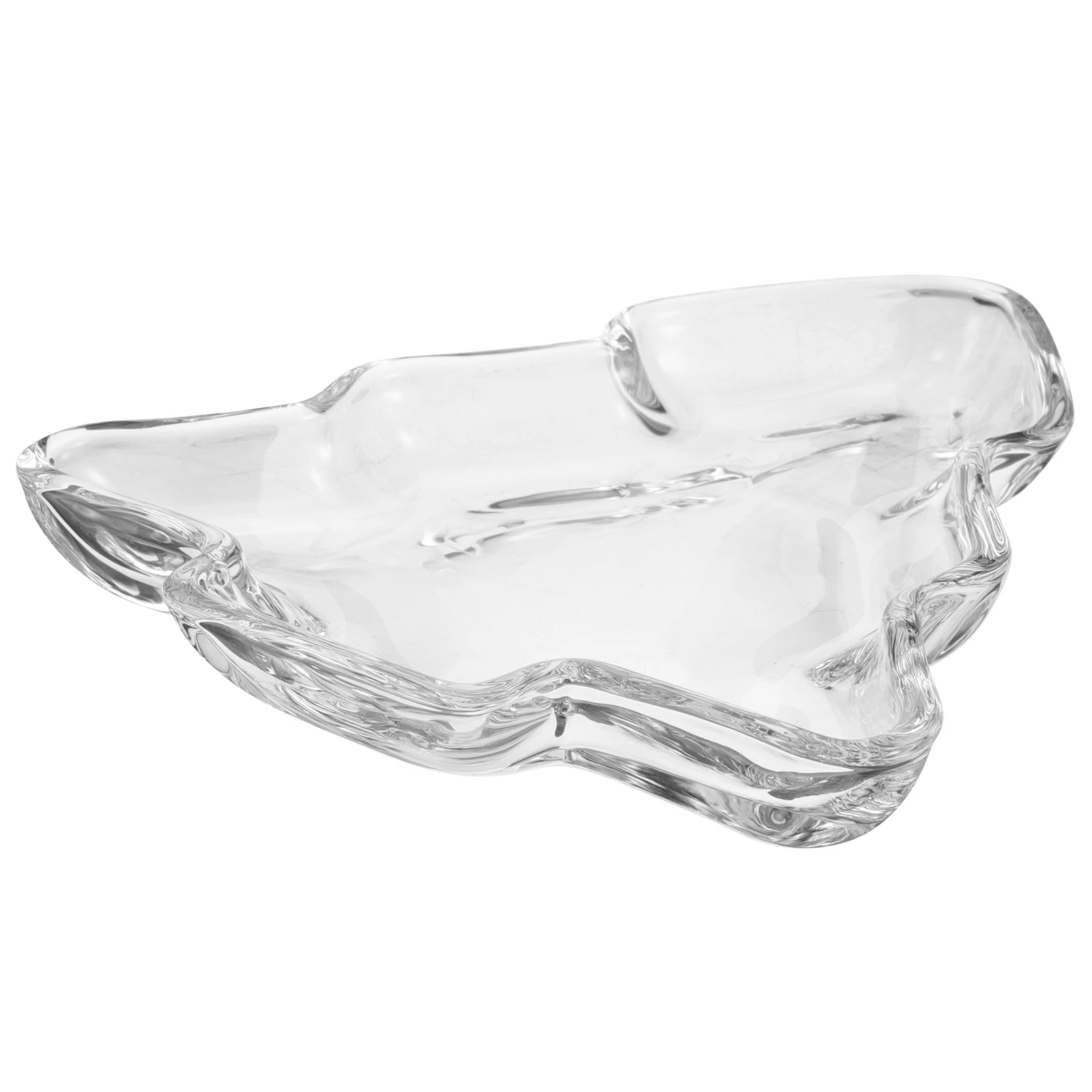 

Transparent Fruit Plate Crystal Glass Christmas Tree Design Dry Fruit Tray for Festive Table Decor Party Serving Platter Holiday
