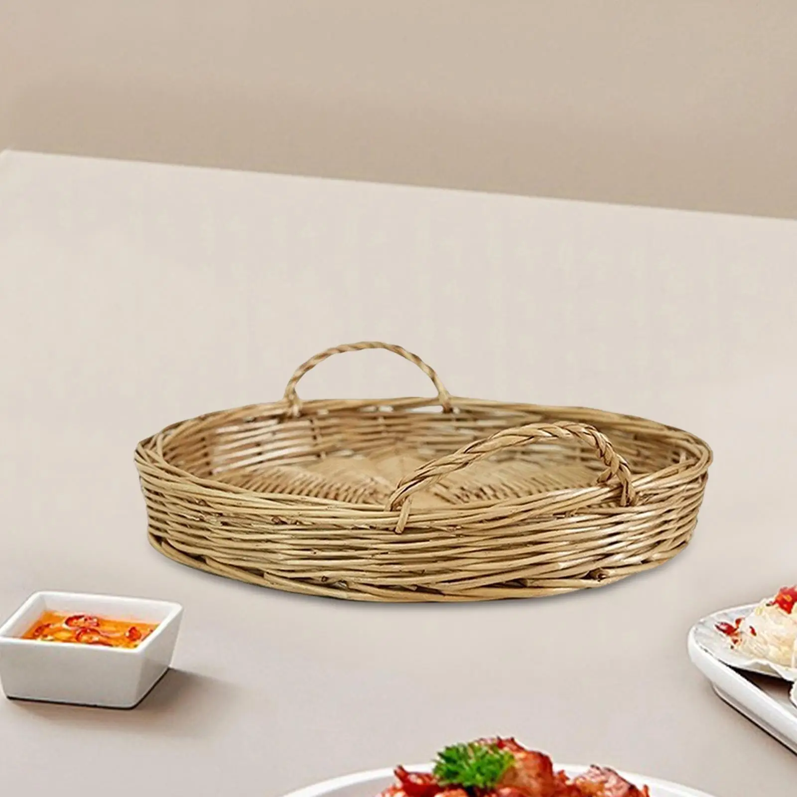 손으로 짠 바구니 접시 과일 보관 접시 DIY 장식품 수제 쌓을 수 있는 집