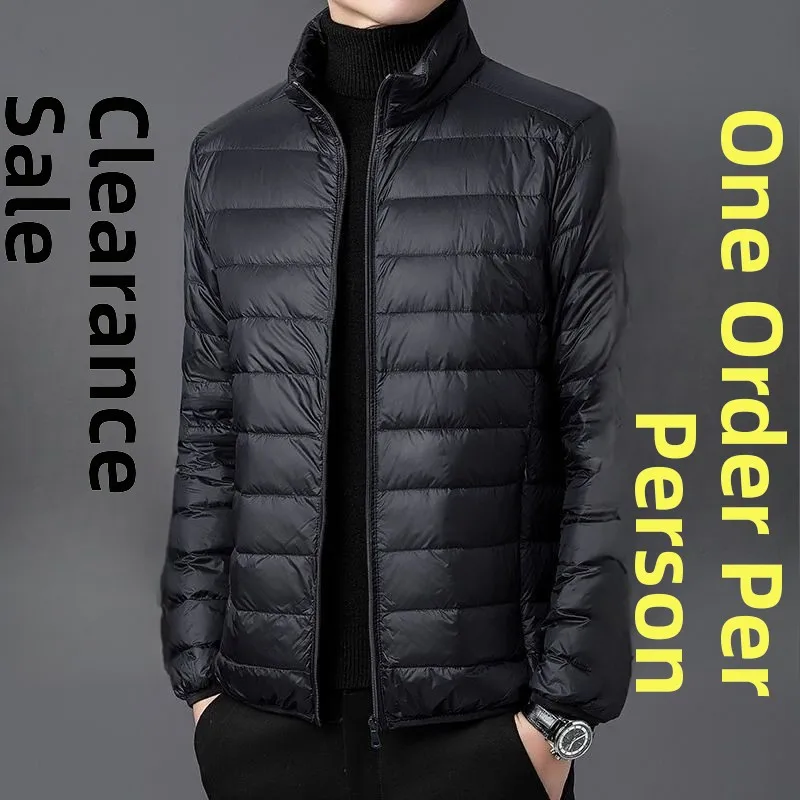 

Lightweight Casual Hooded down Cotton Jacket for Men Autumn Winter Stand Collar Short Style Large Size Warmth And Comfort