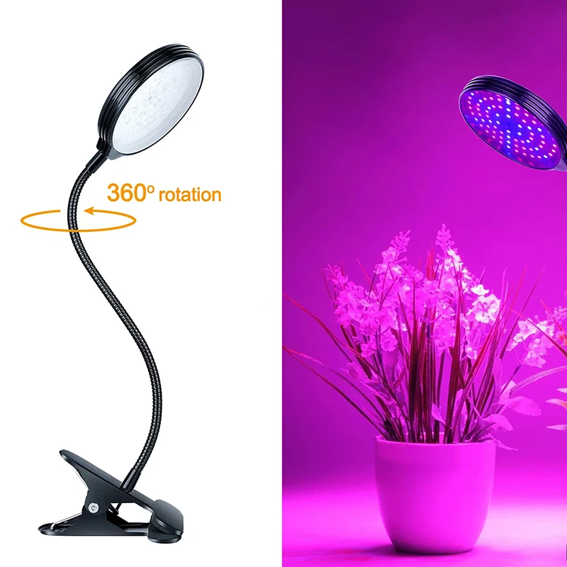 Luz de crecimiento de plantas Luz de relleno impermeable LED de espectro completo de 15W, con interruptor temporizado automático 5 tubos de cuello de cisne regulables y ajustables