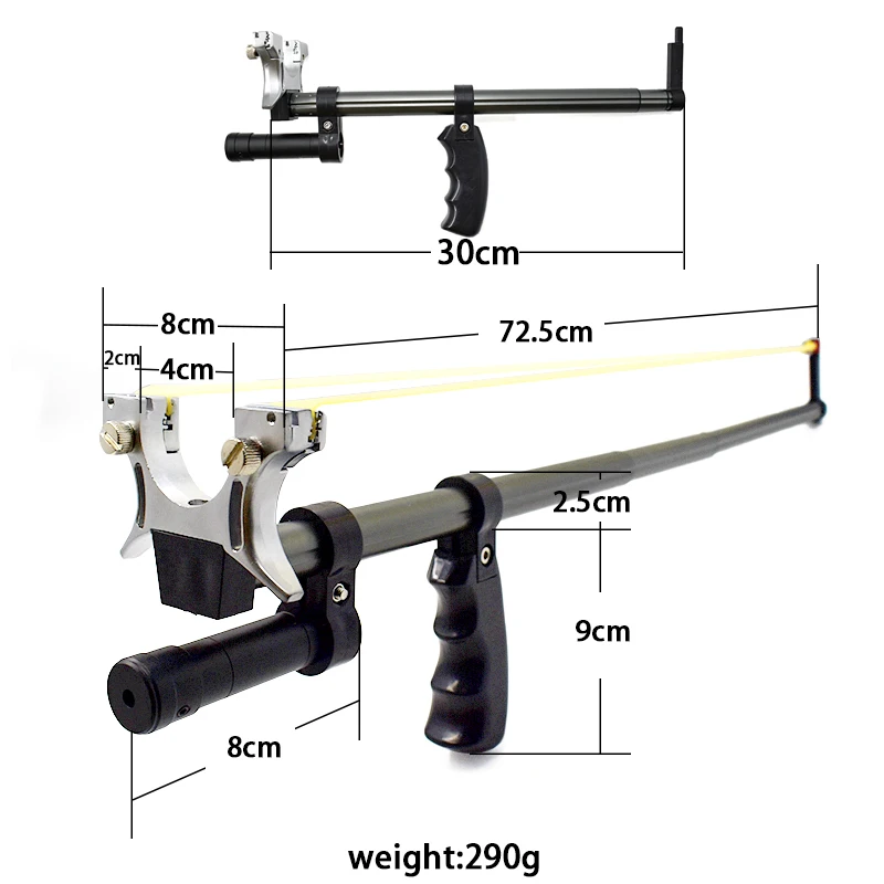 Telescópico Long Pole Hunting Slingshot com Laser, Catapulta de Metal, Brinquedo de Tiro de Alta Potência, Entretenimento ao ar livre