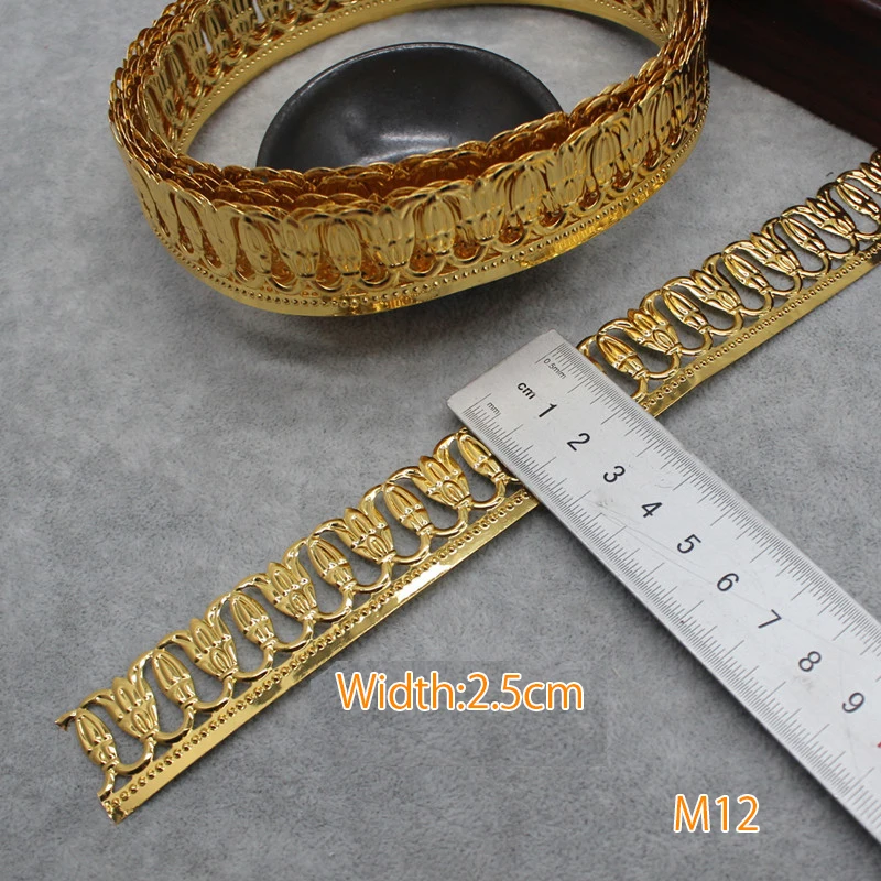 1 Meter DIY Men\'s Gold Tone Alloy Big Round Crown Hollow King Hair Accessory For Lolita Birthday Party Halo Base Basis