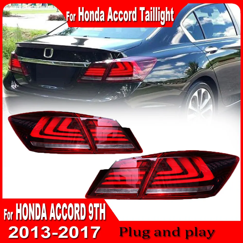 Car LED Tail Light For Honda Accord 9th 2013 2014 2015 2016 2017 Rear Running Light  Brake  Reverse Light  Dynamic Turn Signal