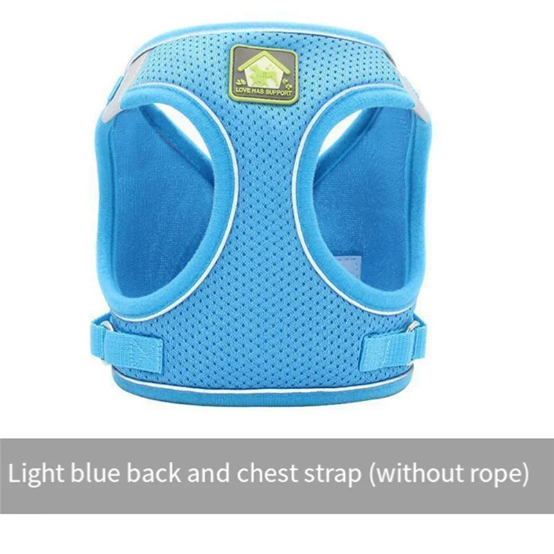 ABLK 조절 가능 통기성 메쉬 반사 강아지 고양이 하네스와 목줄 애완동물 조끼 야외 산책 세트 (소형 및 중형 애완동물용)