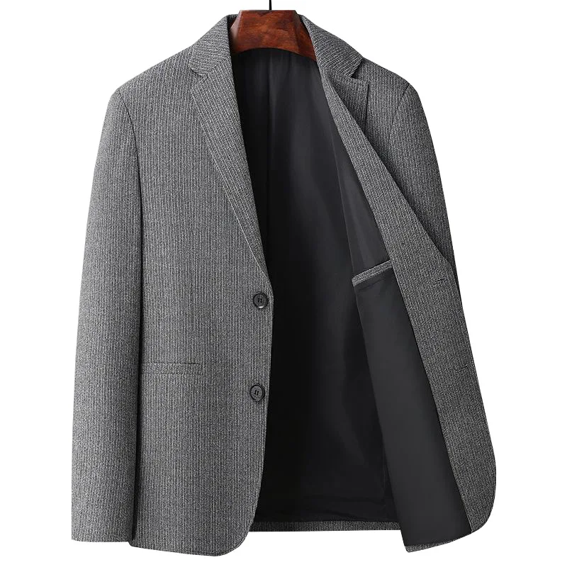 

Autumn Man Coat Retro Simple Solid Color Turn Down Collar Male Suit Outerwear Single-breasted Long Sleeve Casual Men Blazer