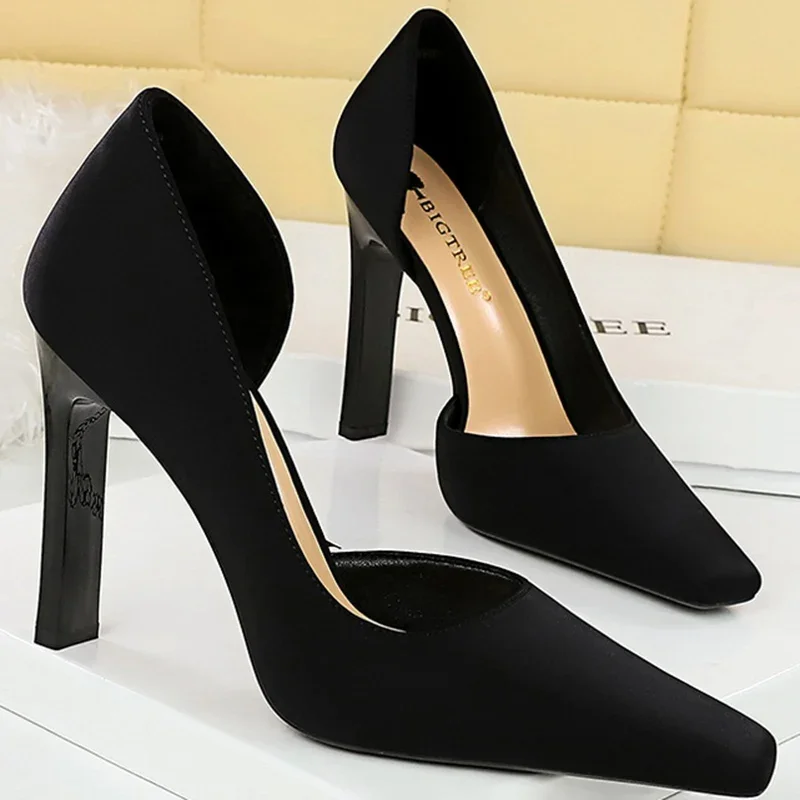 Women 11cm High Heels Fashion Pumps Lady Green Purple Block Extreme Heels Fetish Nightclub Evening Party Plus Size 34-43 Shoes