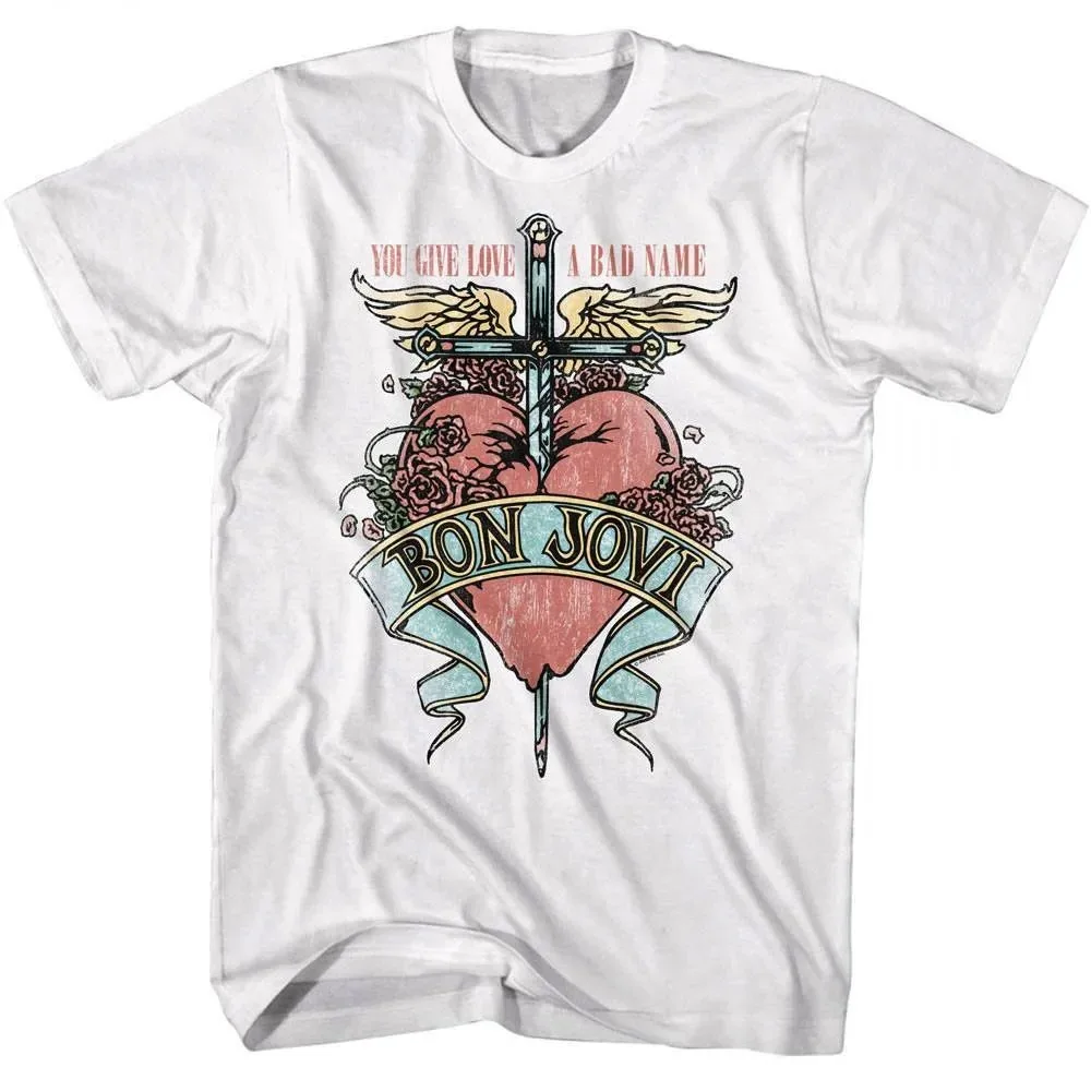 Heavy Metal Rock Band Bon Jovi Keep The Faith EUA Tour 1993 Álbum Concerto Merch Casual Solto Punk Rock Top Y2k Unissex