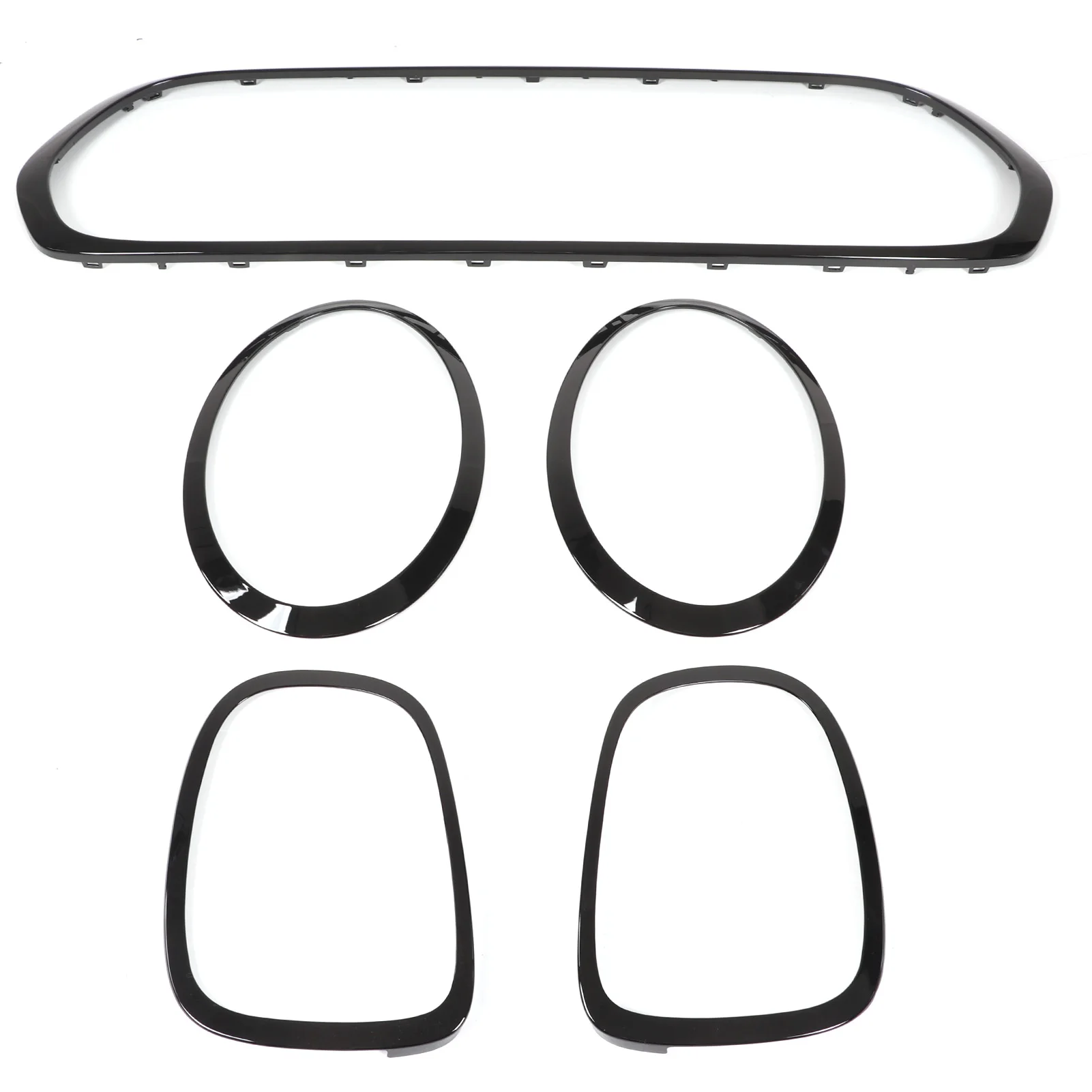 5 stks Glanzend Zwart Koplamp Achterlicht Grille Surround Cover Versieringen Vervanging voor Mini F55 F56 F57 Een Cooper S JCW 2014 +