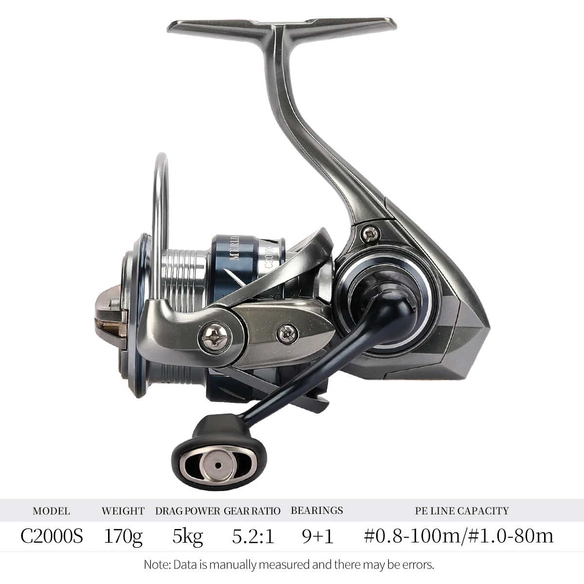 TSURINOYA METAL Spinnrolle MERLIN 1000 C2000S 165g Baitcast-Rolle ULTRALEICHT & VIELSEITIG Salzwasser-Bass- und Hechtrolle 5