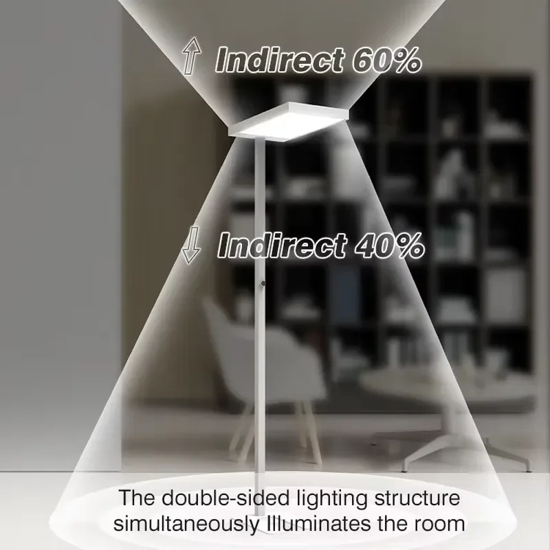 Modern LED Floor Lamp Dimmable Aluminum Standing Light for Office Reading Room Vertical High Quality Work Lighting Fixture
