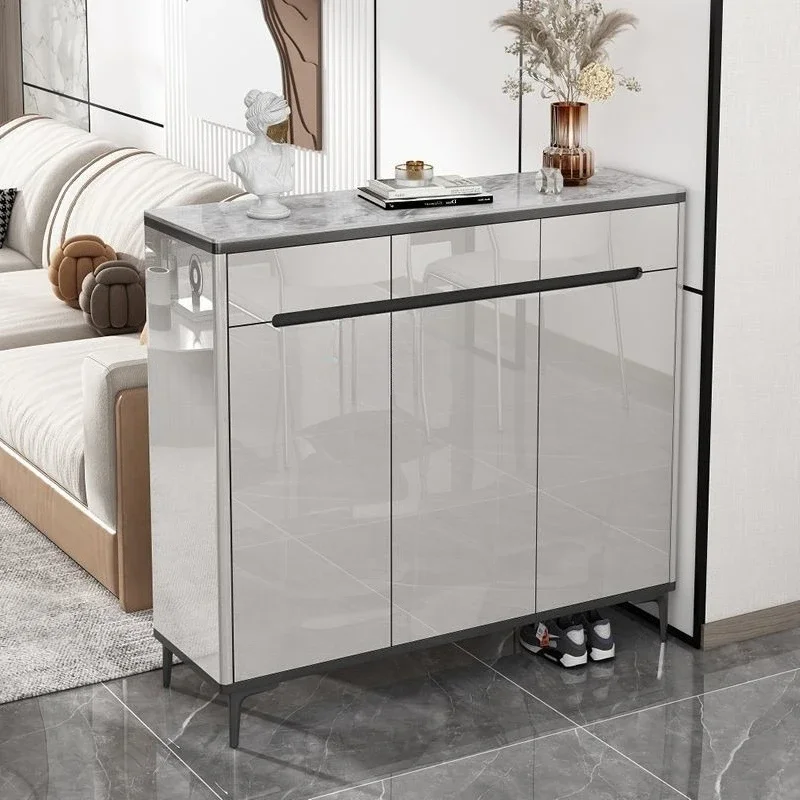Light luxury living room entrance cabinet integrated entrance door double sided shoe household