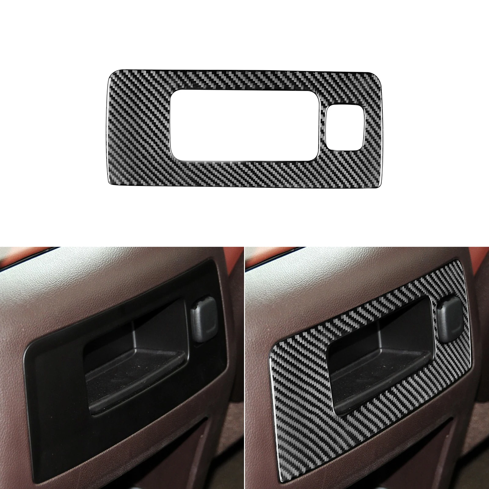 Para Chevrolet Silverado 1500 GMC Sierra 1500 2014-2018 Panel de Control Central trasero de fibra de carbono pegatina Interior de coche de grano de madera