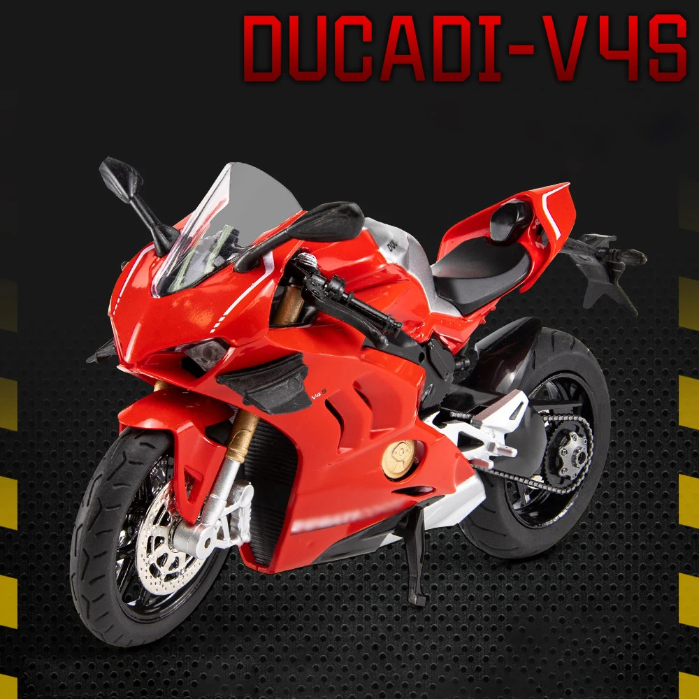 

1:12 Scale Red Ducati V4S Alloy Motorcycle Figurines Diecasts Kids Toy SportBike Racing Model Replicas Car Collect Gift for Boys