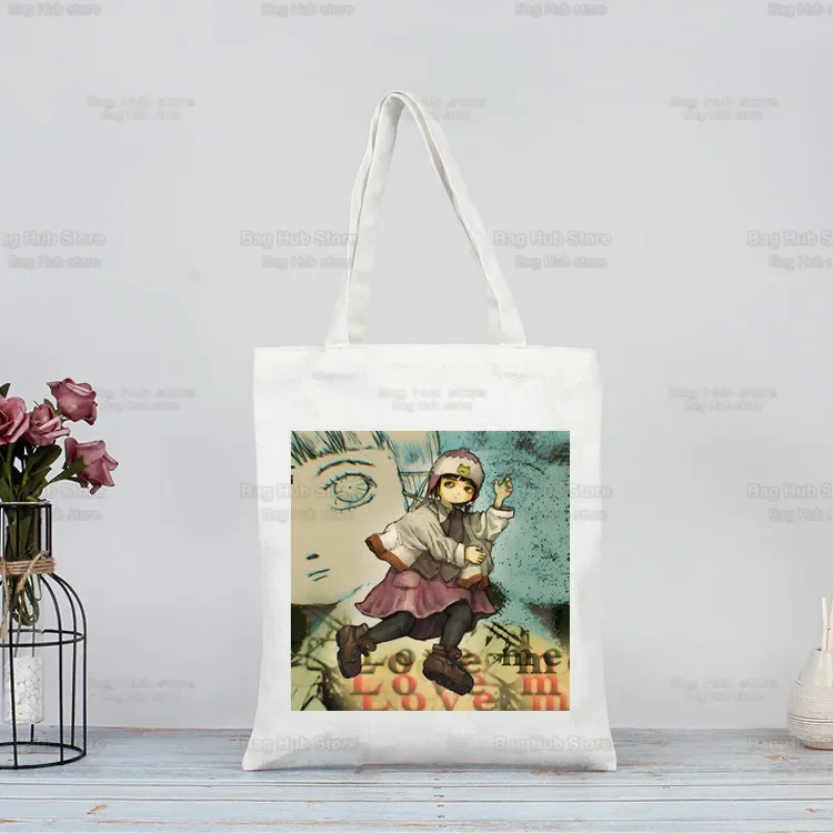 Serial Experiments Lain Canvas Shoulder Tote Bag Women Japan Anime Handbags Eco Reusable Iwakura Manga Shopping Bag Ulzzang Bags