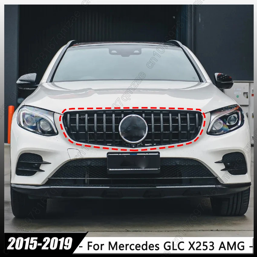 

GT Style Front Radiator Grille Inlet Grid Mesh Grill For Mercedes GLC X253 2015-2019 GLC250 300 350 GLC43 AMG Tuning Kits